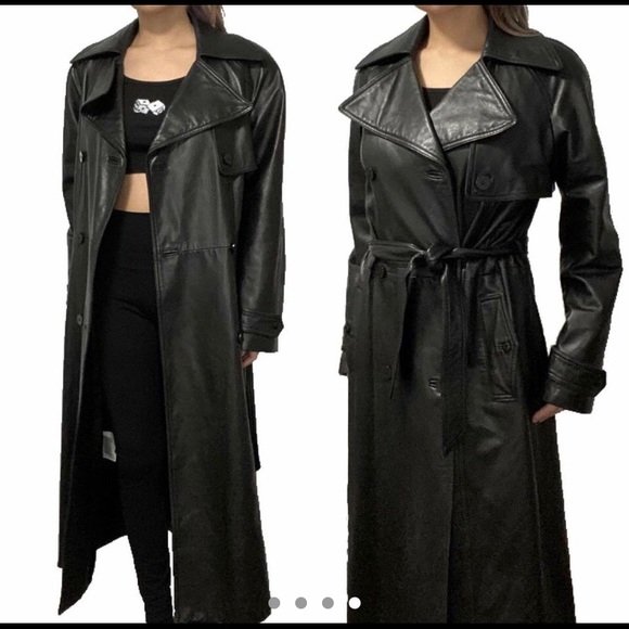 Vintage Leather Danier trench coat - Picture 4 of 4